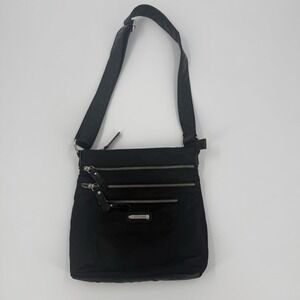 Tyler Rodan Black Nylon Crossbody Bag Multi Zip Shoulder Purse